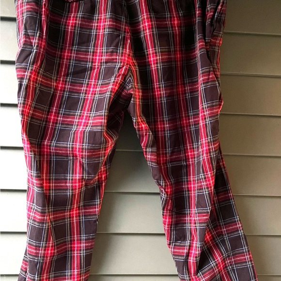 Festive JJill Cotton Blend Plaid Pants. - Picture 2 of 8